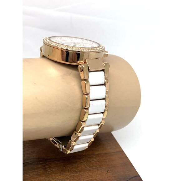 Michael Kors Women's Watch MK5774 Parker Quartz Chronograph Rose Gold White 39mm - Picture 13 of 15